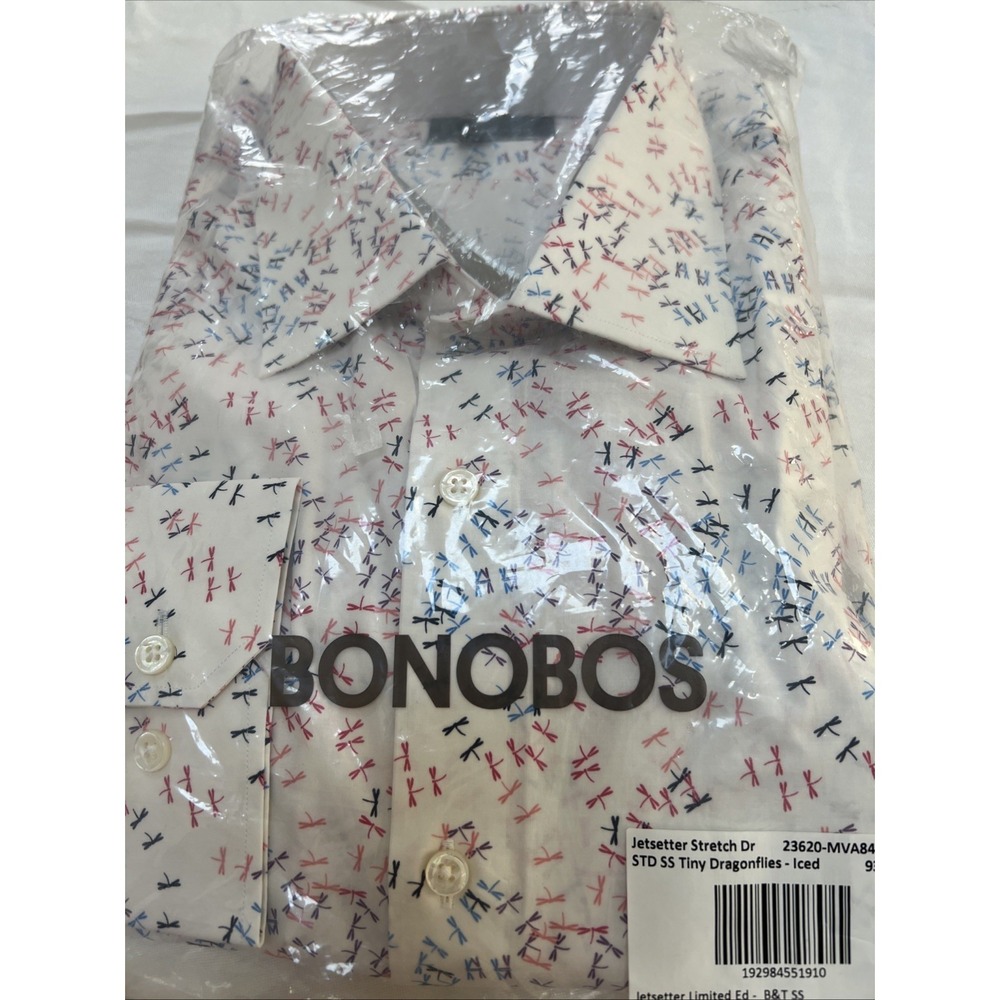 Bonobos Mens Shirt Standard Fit 19 39 Jetsetter Limited Edition Dragonflies - Picture 4 of 4
